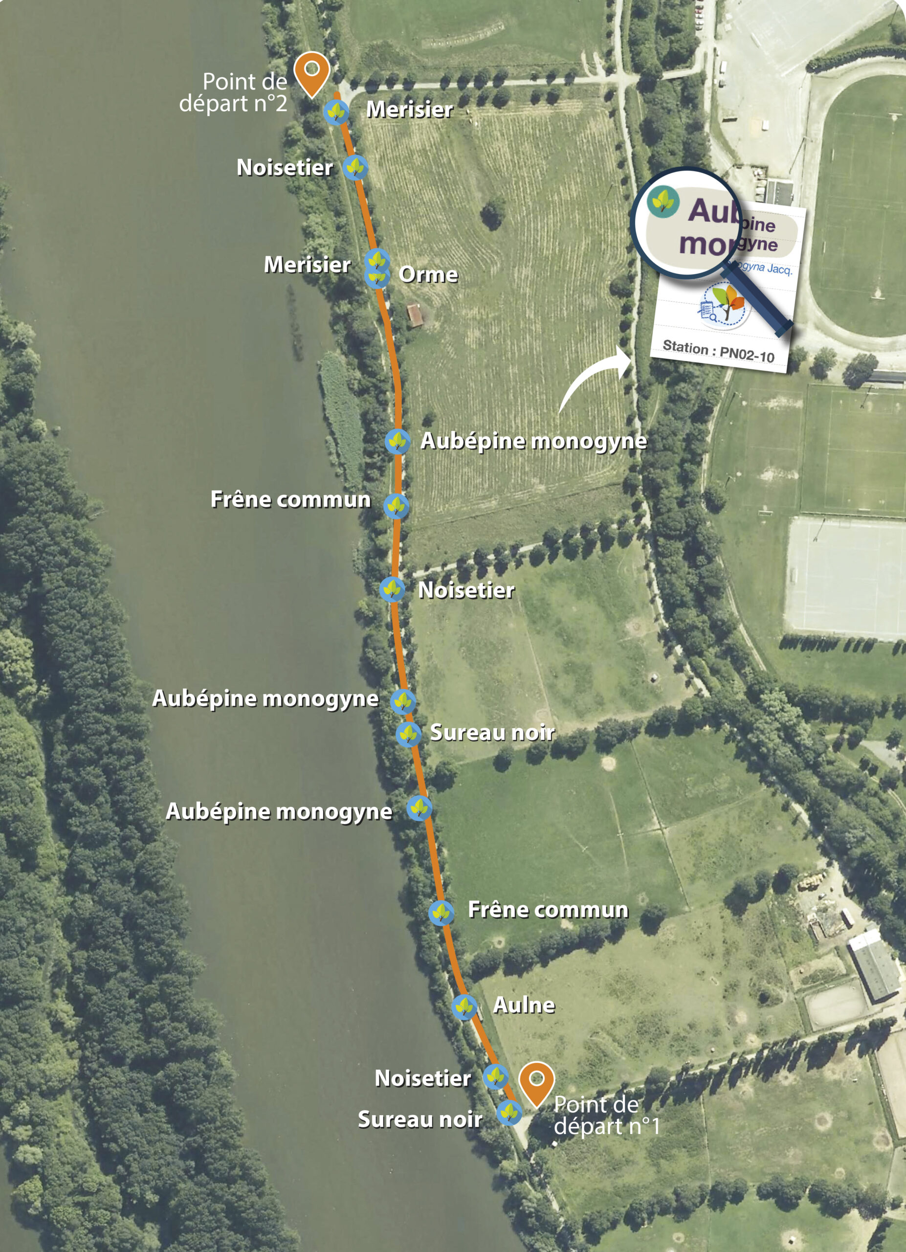 Parcours détaillé des stations d'observation Rando'Clim