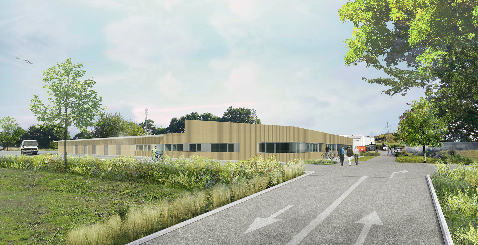Image de synthèse du futur centre technique municipal