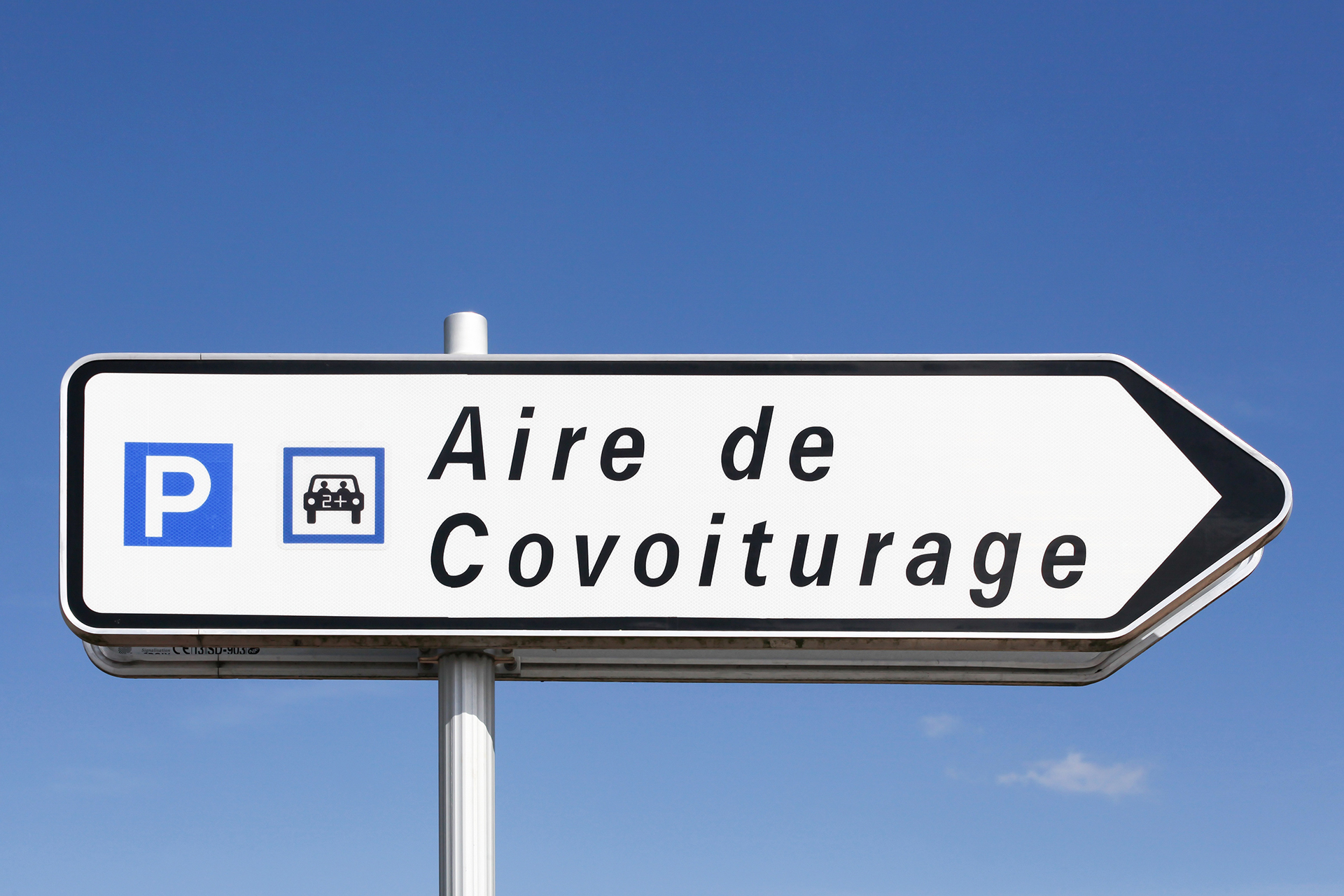 Panneau indicateur de parking de covoiturage